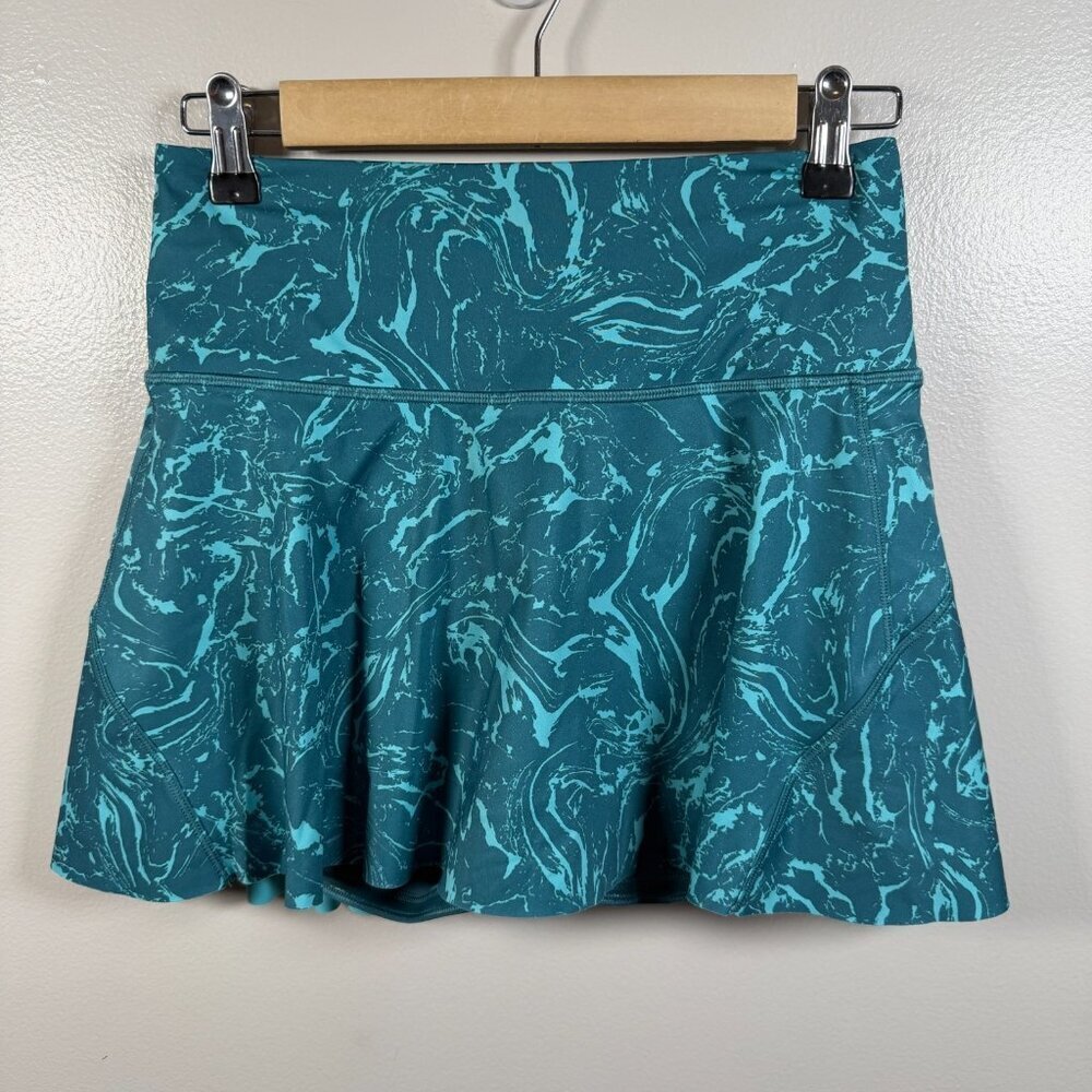 Athleta Ace Printed Tennis Skort Skirt Size XS 13.5" Green Pickleball Golf